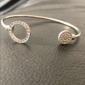 Silver cuff necklace with embellishments